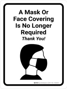 Face Masks No Longer Required Icon Portrait - Wall Sign