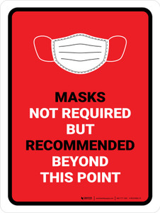 Face Masks Not Required Beyond This Point Red Portrait - Wall Sign