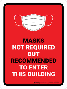 Face Masks Not Required Enter Building Red Portrait - Wall Sign
