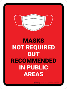 Face Masks Not Required In Public Red Portrait - Wall Sign