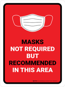 Face Masks Not Required In This Area Red Portrait - Wall Sign