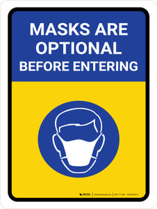 Mask Are Optional With Icon Portrait - Wall Sign