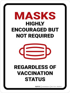 Mask Highly Encouraged Regardless Of Portrait - Wall Sign