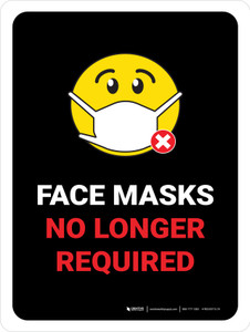 Mask No Longer Required Portrait - Wall Sign