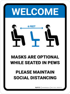 Masks Are Optional Pew V1 Portrait - Wall Sign
