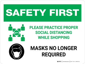 Safety First: Shopping Mask No Longer Landscape - Wall Sign