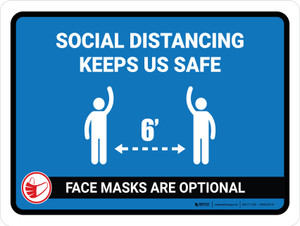 Keeps Us Safe Mask Optional Landscape - Wall Sign