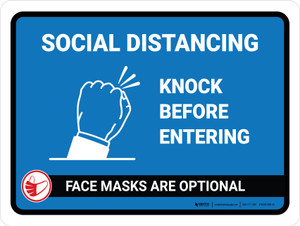 Knock Before Entering Mask Optional Landscape - Wall Sign