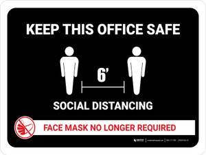 Social Distancing Keep Office Safe Mask No Landscape - Wall Sign