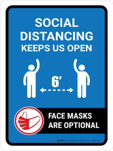 Keeps Us Open Face Mask Optional Portrait - Wall Sign