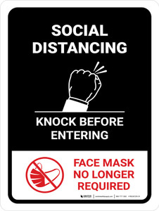 Social Distancing Mask No Longer Portrait - Wall Sign