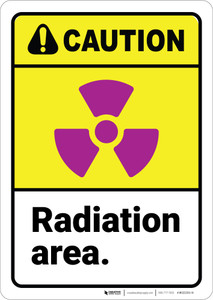 Caution: Radiation Area ANSI - Wall Sign