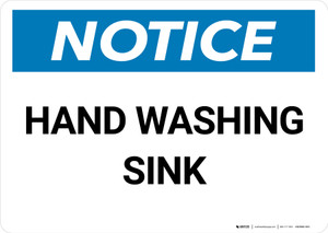 Notice: Hand Washing Sink Landscape - Wall Sign