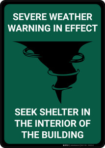 Severe Weather Warning in Effect Red Portrait - Wall Sign