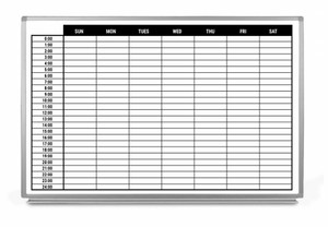 24 Hour Military Time Scheduling Dry Erase Board V2