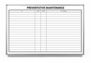 Preventative Maintenance Dry Erase Board