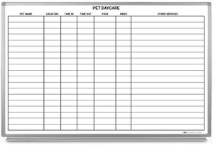 Pet Daycare Dry Erase Board