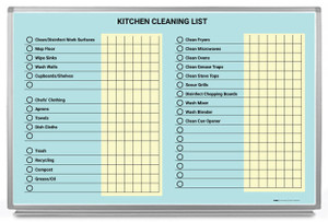 Kitchen Cleaning List Dry Erase Board