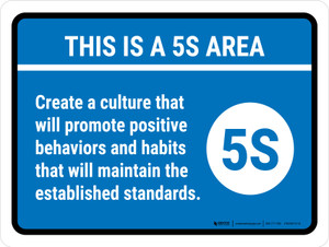 This Is A 5S Area Create a Culture Landscape - Wall Sign
