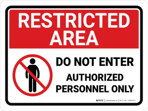 Restricted Area: Do Not Enter with Icon Landscape - Wall Sign