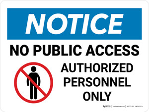 Notice: No Public Access Landscape - Wall Sign Notice: No Public Access Landscape - Wall Sign