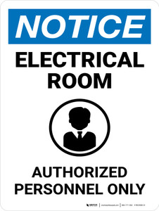 Notice: Electrical Room Portrait - Wall Sign