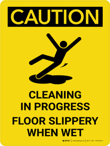 Caution: Cleaning In Progress Portrait - Wall Sign