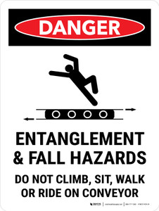 Danger: Entanglement And Fall Hazards Do Not Climb Portrait - Wall Sign