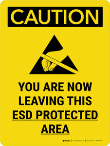 Caution: You Are Now Leaving This ESD Protected Area Portrait - Wall Sign