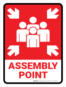 Assembly Point RED Portrait - Wall Sign
