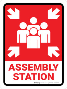 Assembly Station RED Portrait - Wall Sign