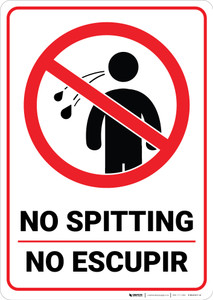 Danger: No Spitting Bilingual Spanish - Wall Sign