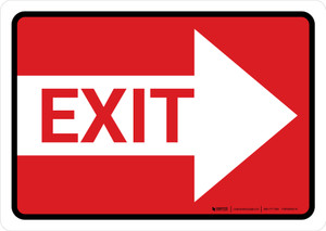 Exit Right Arrow Red Landscape - Wall Sign