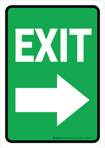 Exit Right Arrow Green Portrait - Wall Sign