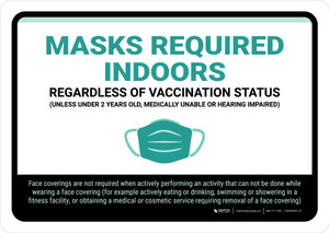 Mask Required Indoors Landscape - Wall Sign
