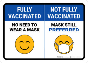 Not Fully Vaccinated Mask Still Preferred Landscape - Wall Sign
