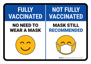 Not Fully Vaccinated Mask Still Recommended Landscape - Wall Sign