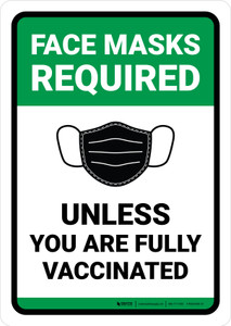 Face Mask Required Unless Portrait - Wall Sign