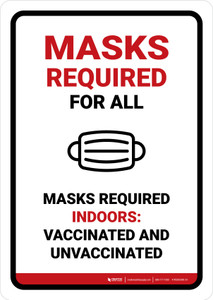 Mask Required For All Portrait - Wall Sign