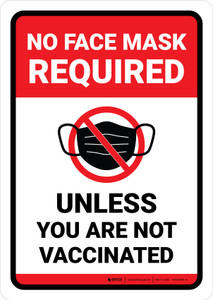 No Face Mask Required Unless Portrait - Wall Sign