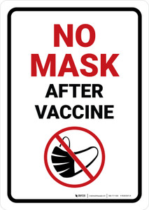 No Mask After Vaccine Portrait - Wall Sign