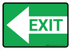 Exit Left Arrow Green Landscape - Wall Sign