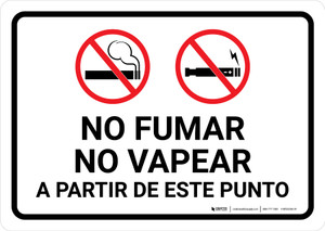 No Smoking No Vaping Beyond This Point Spanish Landscape - Wall Sign