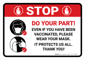 Stop: Do Your Part - Please Wear Your Mask Landscape - Wall Sign