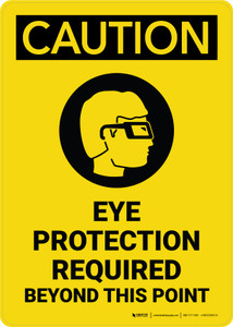 Caution: Eye Protection Required Beyond This Point with Icon Portrait - Wall Sign