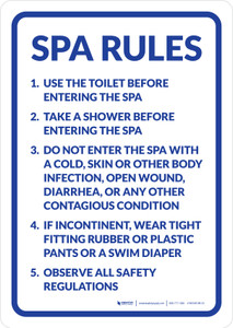 Arizona Spa Rules Portrait - Wall Sign