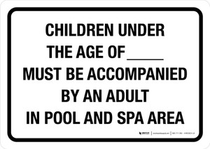 Children Under the Age of 5 Are Not Allowed to Use Spa Landscape - Wall Sign