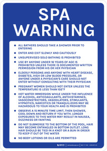 Delaware Spa Warning Portrait - Wall Sign