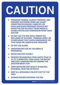 Kentucky Caution Spa Warning Rules Portrait - Wall Sign