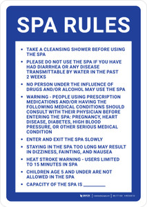 Montana Spa Rules Portrait - Wall Sign